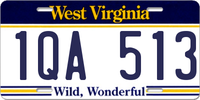 WV license plate 1QA513