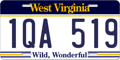 WV license plate 1QA519