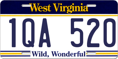 WV license plate 1QA520