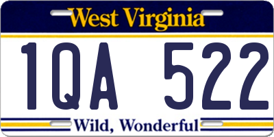WV license plate 1QA522