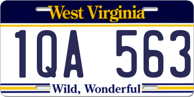 WV license plate 1QA563