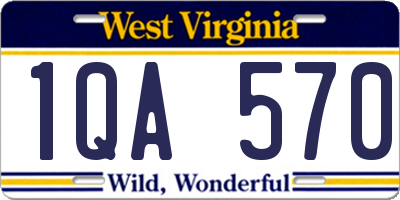 WV license plate 1QA570