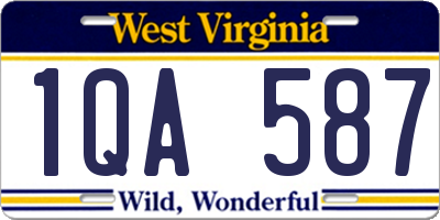 WV license plate 1QA587