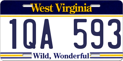WV license plate 1QA593