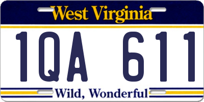WV license plate 1QA611