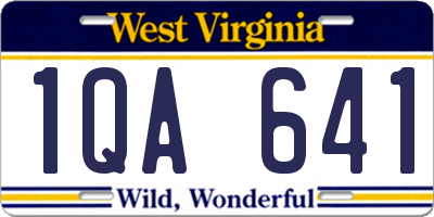 WV license plate 1QA641