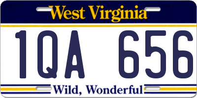 WV license plate 1QA656