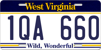 WV license plate 1QA660
