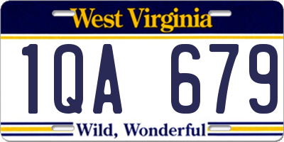 WV license plate 1QA679