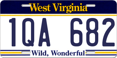 WV license plate 1QA682