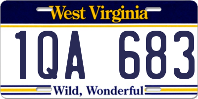 WV license plate 1QA683