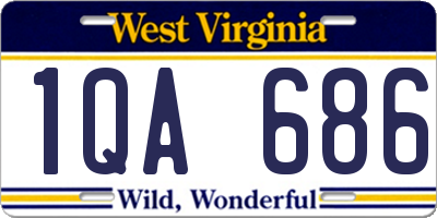 WV license plate 1QA686