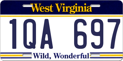 WV license plate 1QA697