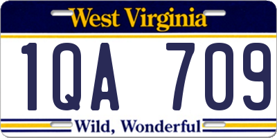 WV license plate 1QA709