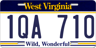WV license plate 1QA710