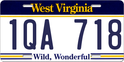 WV license plate 1QA718