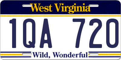 WV license plate 1QA720