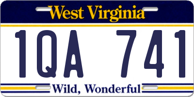 WV license plate 1QA741