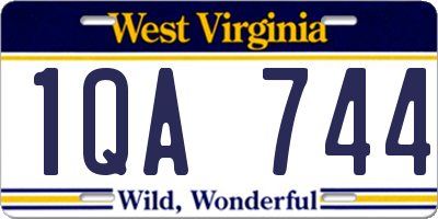 WV license plate 1QA744
