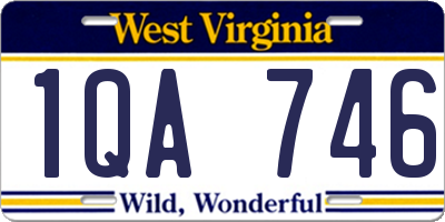 WV license plate 1QA746