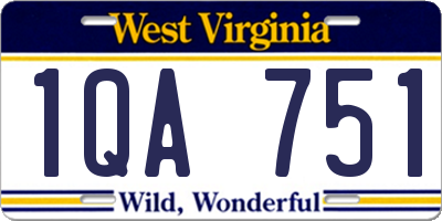 WV license plate 1QA751