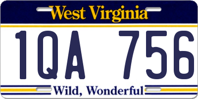 WV license plate 1QA756