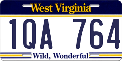 WV license plate 1QA764