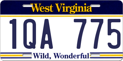 WV license plate 1QA775
