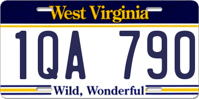 WV license plate 1QA790