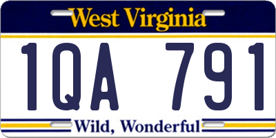 WV license plate 1QA791