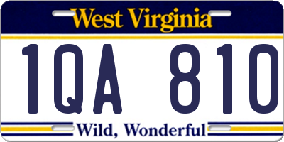 WV license plate 1QA810