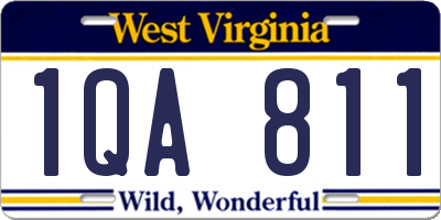 WV license plate 1QA811