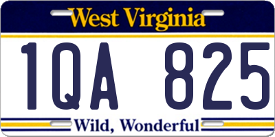 WV license plate 1QA825