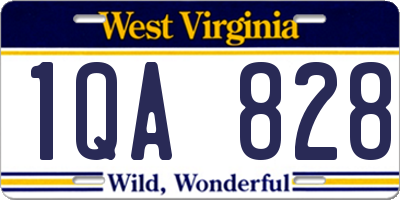 WV license plate 1QA828