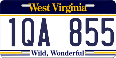 WV license plate 1QA855