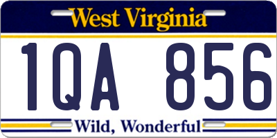 WV license plate 1QA856