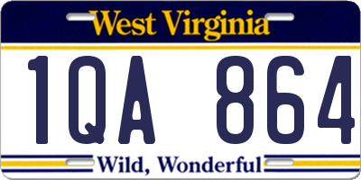 WV license plate 1QA864