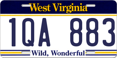WV license plate 1QA883