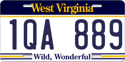 WV license plate 1QA889