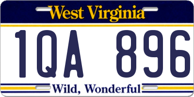 WV license plate 1QA896
