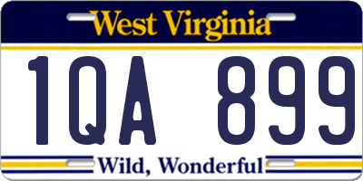 WV license plate 1QA899