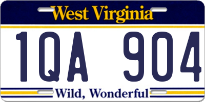 WV license plate 1QA904