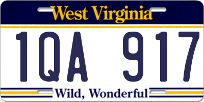 WV license plate 1QA917
