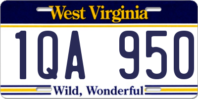 WV license plate 1QA950