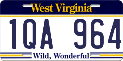 WV license plate 1QA964