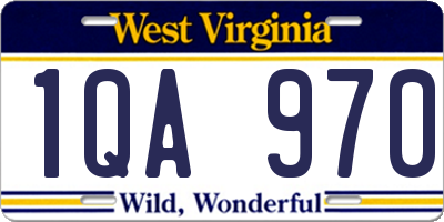 WV license plate 1QA970