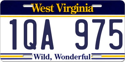 WV license plate 1QA975