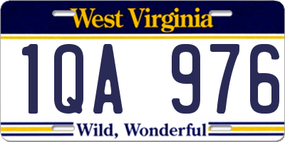 WV license plate 1QA976