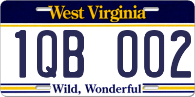 WV license plate 1QB002