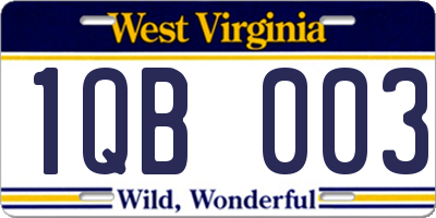 WV license plate 1QB003